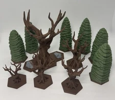 Custom Trees For Heroscape Terrain Forest Set of 11 Forgotten Forest Style