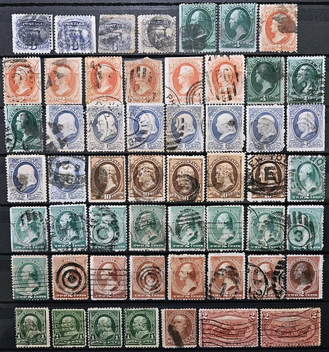 US Stamp Collection 1869-1898 Lot of 54 Scott # 114/286 Used