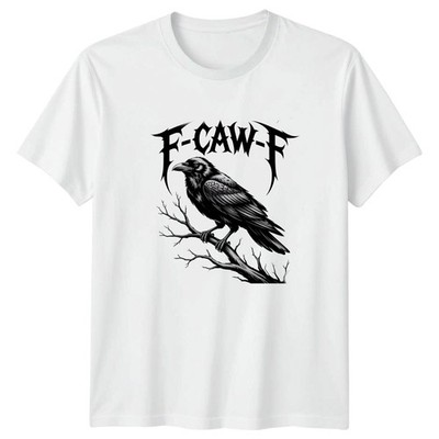 F-Caw-F Raven Graphic Tee Herren T-Shirt Damen Gothic Vogel Bekleidung