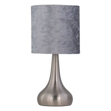 Modern Touch Operate Table Lamp Bedside Light 36cm Crushed Velvet Shade