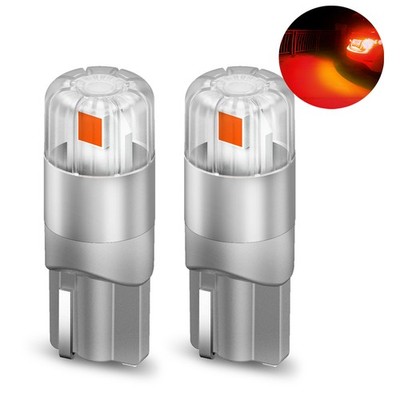 Pair Red LED T10/168/194/W5W 3030 Side Marker License Plate Map Light Bulb 2US2T