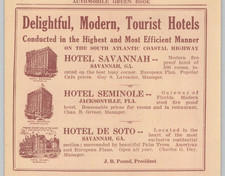 1925 Hotel Savannah Hotel Seminole Hotel De Soto Print Ad