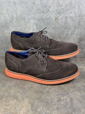 Cole Haan LunarGrand Mens 11.5 M Brown Oxford Wingtip Dress Shoes Suede Casual