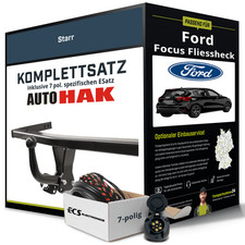 Für FORD Focus Fliessheck IV Typ HN Anhängerkupplung starr +eSatz 7pol 18-25 Set
