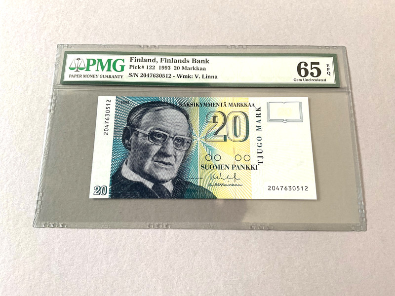 Finland 20 Markkaa P-122 1993  PMG 65 EPQ