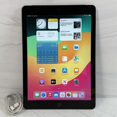Apple iPad 6th Generation A1954 32 GB Wi-Fi Cellular Unlocked Space Gray #H300