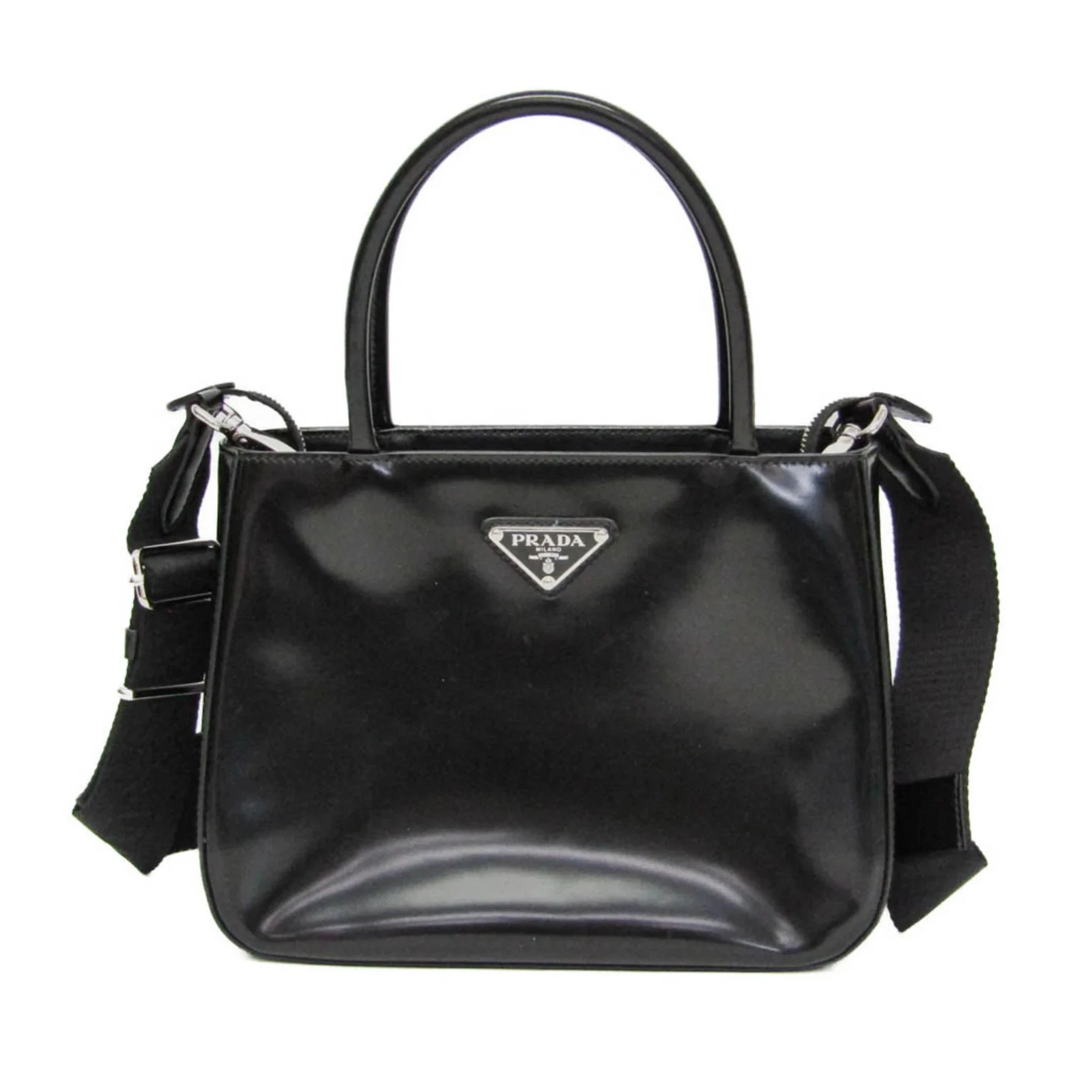 Prada Brushed Leather SPAZZOLATO 1BA320 Women's Leather Handbag,Sh... BF592995