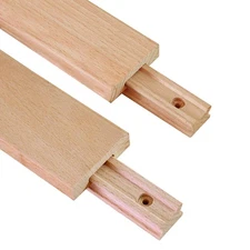 Wax Coated 18 Inches Wood Drawer Slide, Classic Wood Center Guide Track 2 PCS