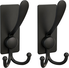 2 Pack Adhesive Hooks, 8Lb Stainless Steel Sticky Towel Hooks
