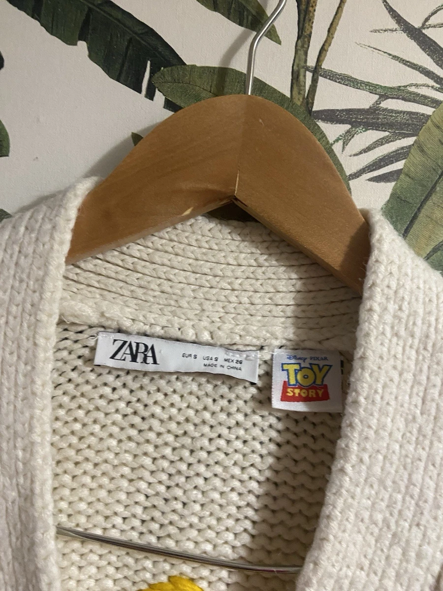 ZARA DISNEY TOY STORY WOODY CABLE KNIT OVERSIZED CARDIGAN size S no returns
