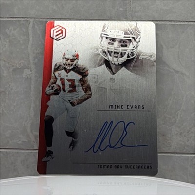 2018 Panini Elements Mike Evans Autographed Steel Card /25 Buccaneers NFL plate 