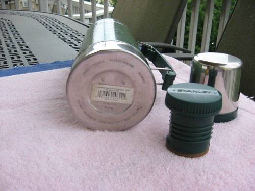 Large Aluminum 14" Stanley Thermos 1.1 Quart Classic Green/ Complete - Picture 3 of 7