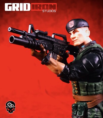 1:12 AR w/ Grenade Launcher gun For G.I. Joe Classified Action Figures NECA GA16