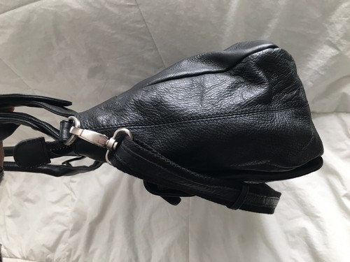CHOCOLAT BLU Black Button Leather Convertible Hobo Handbag Purse-NEW no tag - Picture 5 of 7