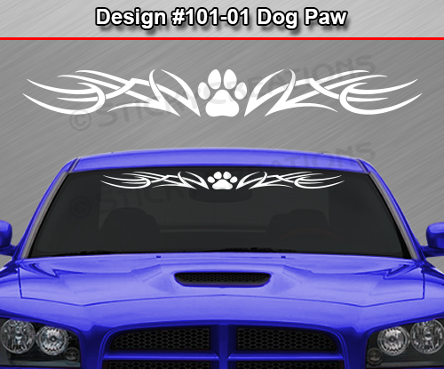 101-01 DOG PAW Print Decal Sticker Windshield Window Vinyl Graphic Banner Pet - Picture 2 of 7