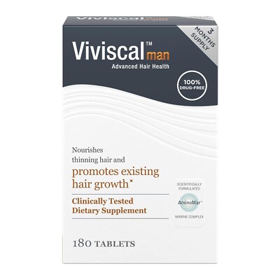 Viviscal Men's Hair Growth Supplements 180 Tablets - 3 Month Supply Exp 12/2026