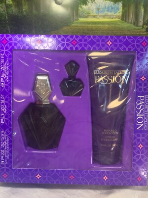 ELIZABETH TAYLOR'S PASSION 200ML BODY LOTION/ 74ML EDT SPRAY/ 3.7ML PARFUM MINI