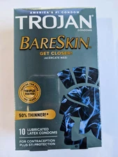 Trojan Sensitivity BareSkin Premium Lubricated Latex Condoms: 10 Count