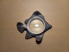 Vintage Metal Footed Fish Magnifying Desk Lens Magnifier