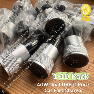 2Port PD USB-C Fast Car Charger Adapter For iPhone 17 16 15 14 13 11 Samsung Lot