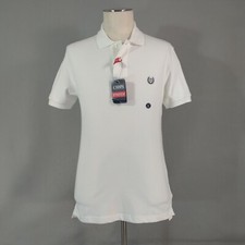 Chaps Ralph Lauren polo shirt men's small white short sleeve stretch NEW