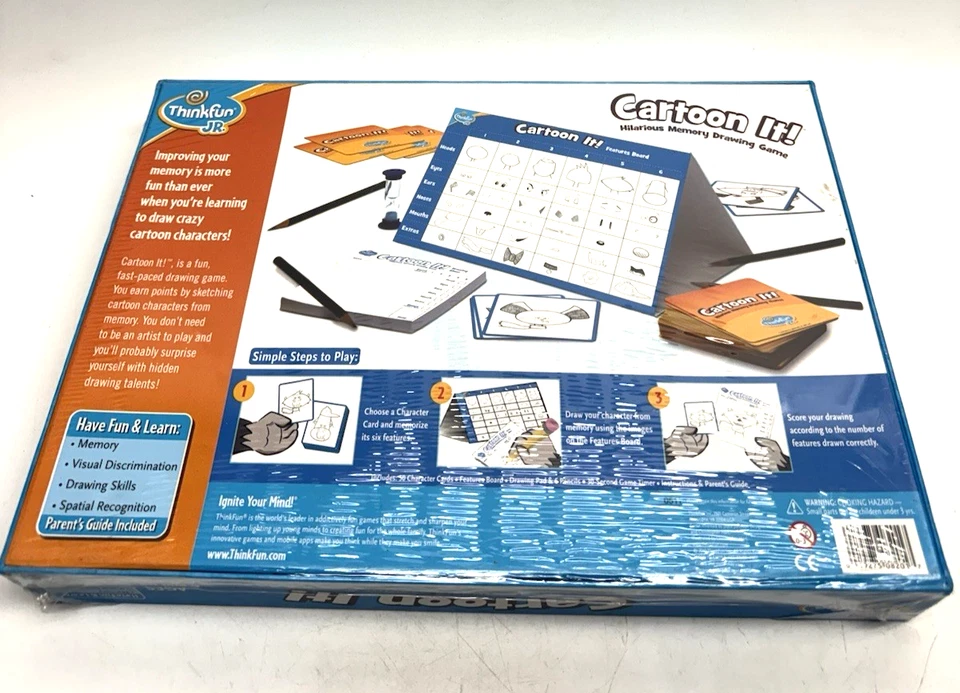FACTORY SEALED NEW THINKFUL JR~ Cartoon it! - Hilarious Memory Drawing Game - Image 4 of 4