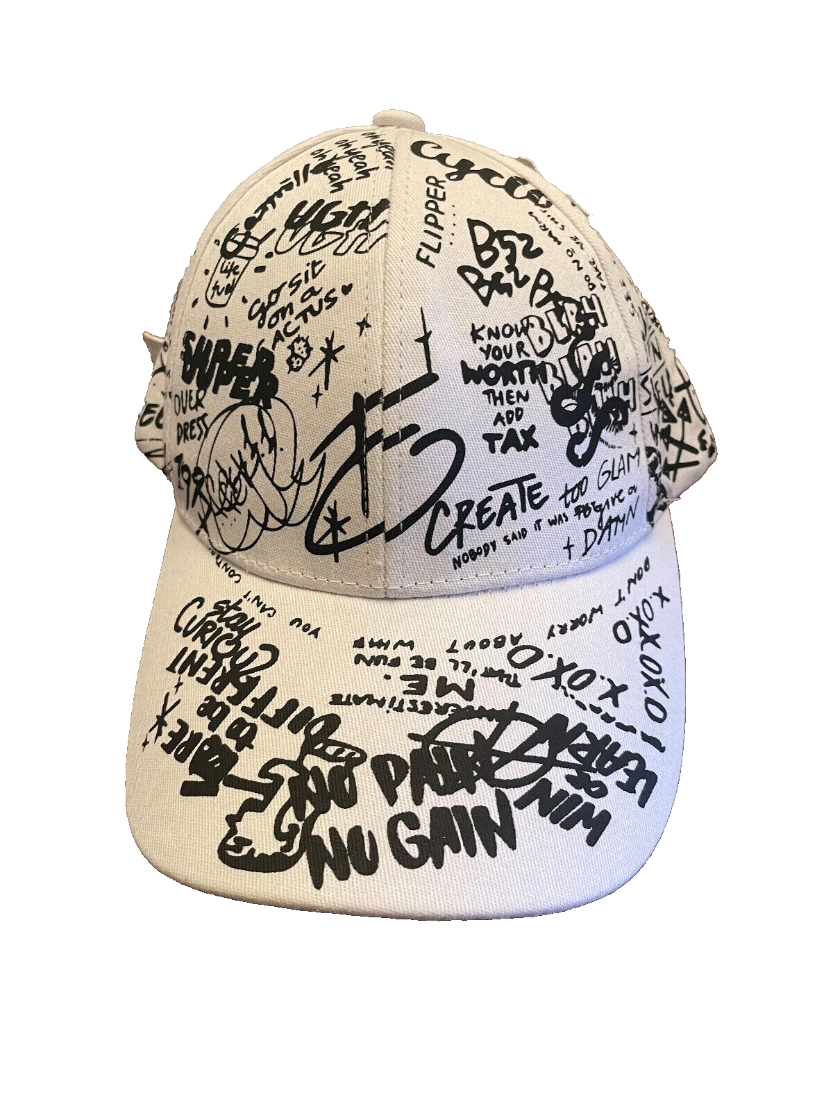 Shenghe Graffiti Art Unisex Cotton Baseball Cap Black and White One Size-image