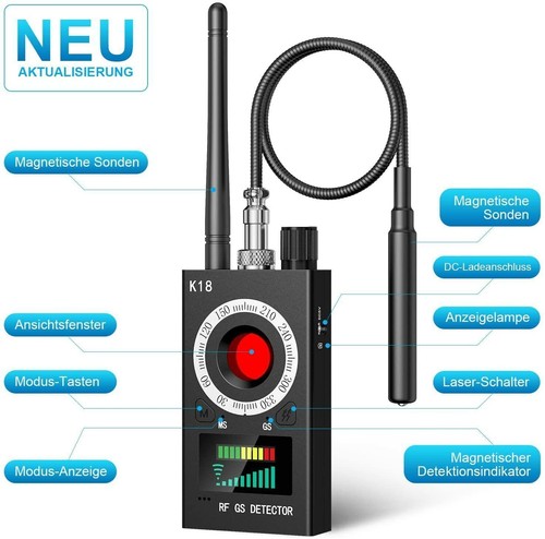 Wanzen Detektor, GPS Laser für GSM Tracker Abhörgeräte Funkkameras Wanzenfinder - Bild 7 von 12