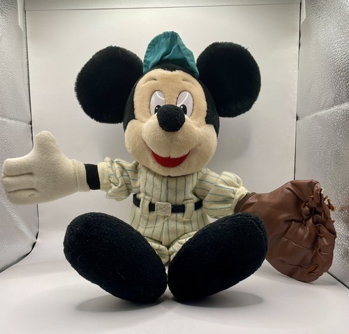 Peluche da baseball vintage Disney Topolino Disneyland Walt Disney World giocattolo morbido - Foto 1 di 11