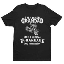 Funny I'm A Biker Grandad T Shirt, Like A Normal Grandad Only Cooler Motorcycle
