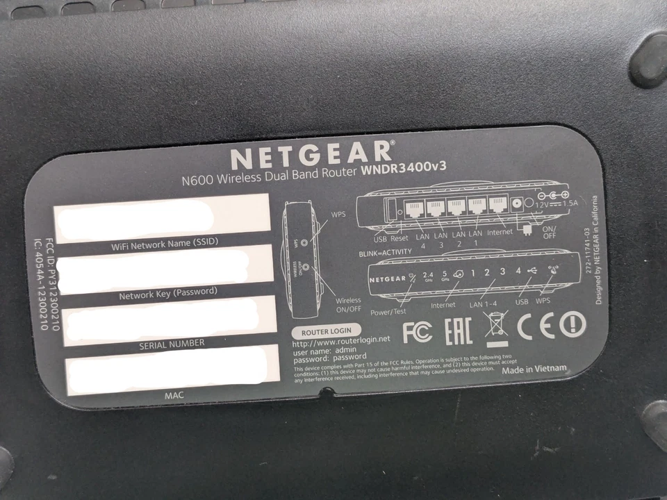 NETGEAR N600 WNDR3400v3 Wireless Dual Band Gigabit WIFI Router w/Power Cable - Image 4 of 4