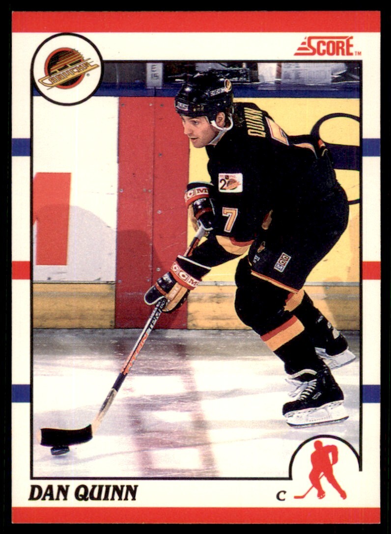 1990-91 Score Canadian Dan Quinn . Vancouver Canucks #55