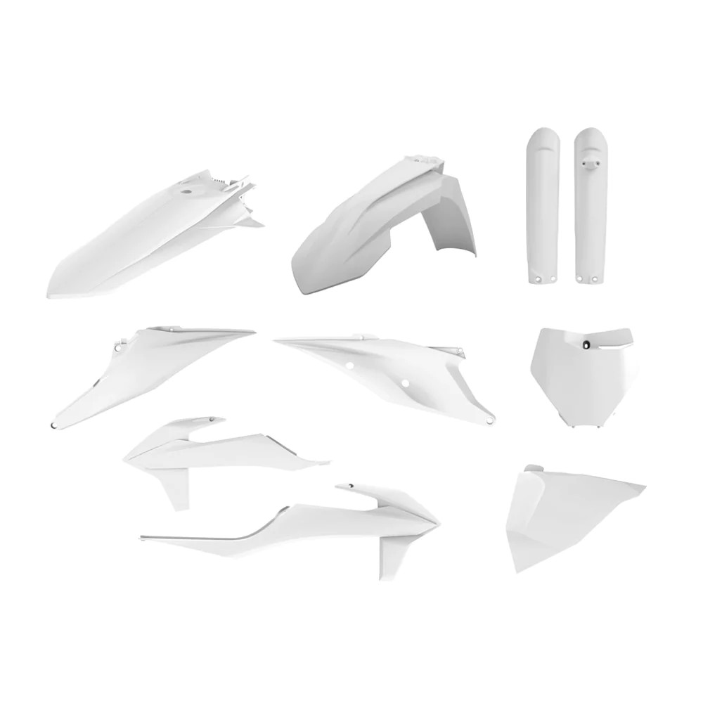 Polisport White Full Plastics Kit - Ktm Sx 125/150/250 & Sxf 250/350/450 & Xc/Xc-F 125/250/300/350/450 2019-22 - Image 5