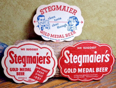 3 Lot ... of Stegmaier Gold Medal Vintage Beer Coaster's  Wilkes-Barre Pa.