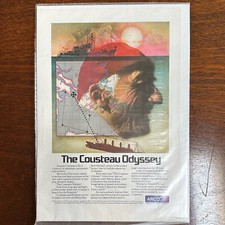 1977 Arco Oil Jacques Cousteau PRINT AD The Cousteau Odyssey