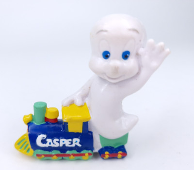 Casper the Friendly Ghost PVC Figure On Train Vintage 1990s Harvey White