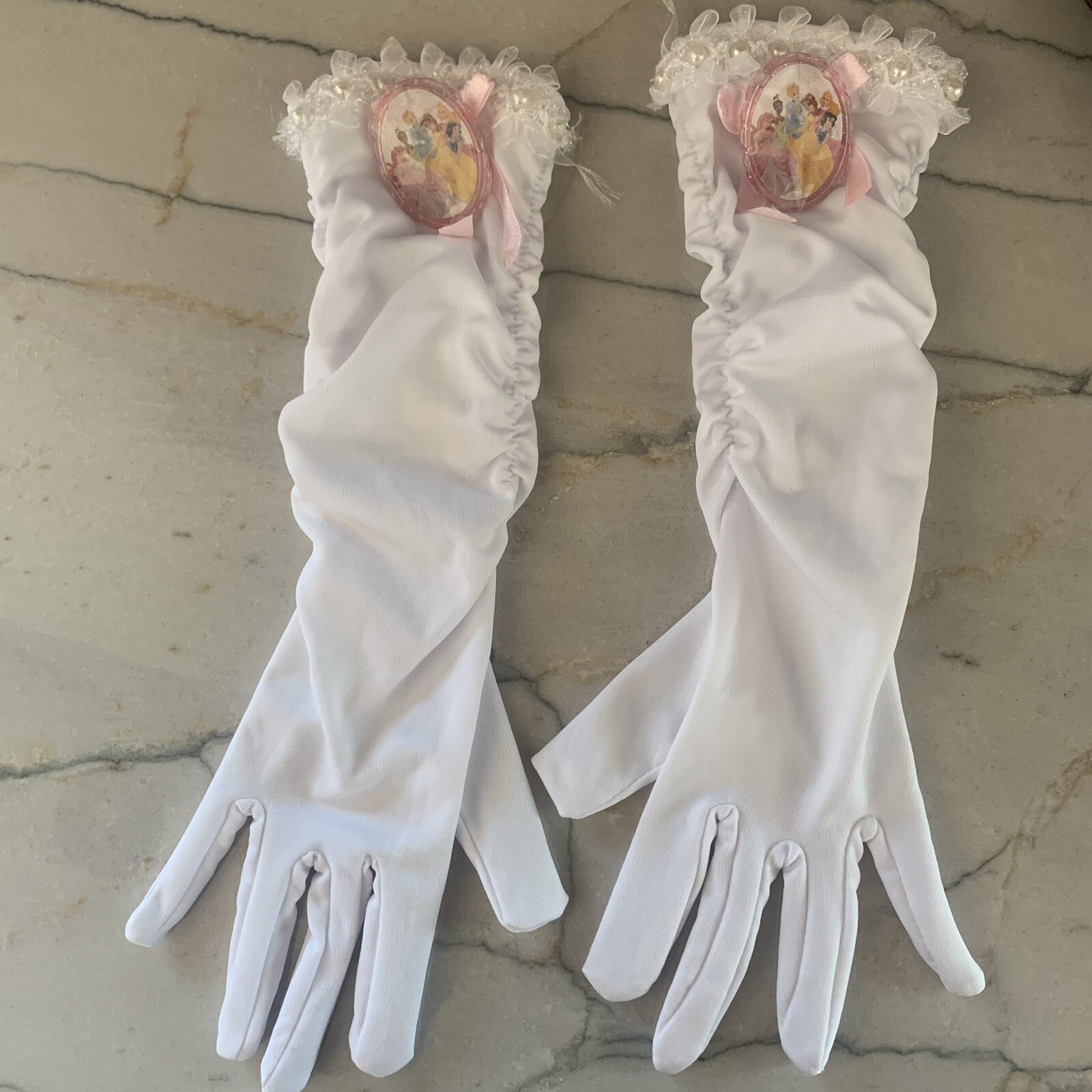 disney princess white dress up gloves forearm elbow l… Gem