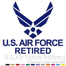 US AIR FORCE RETIRED USAF EMBLEM ARMY MILITARY VINYL DECAL STICKER USAF-07 