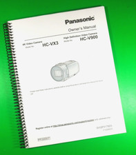 Owners Manual for Panasonic HC-V900 HC-VX3 Camera, 239 Pages W/Clear Covers 