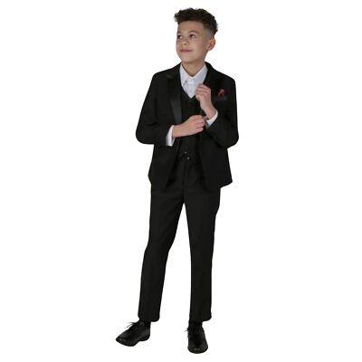 Paul Andrew Harry - Boy's 3 Piece Black Tuxedo Suit