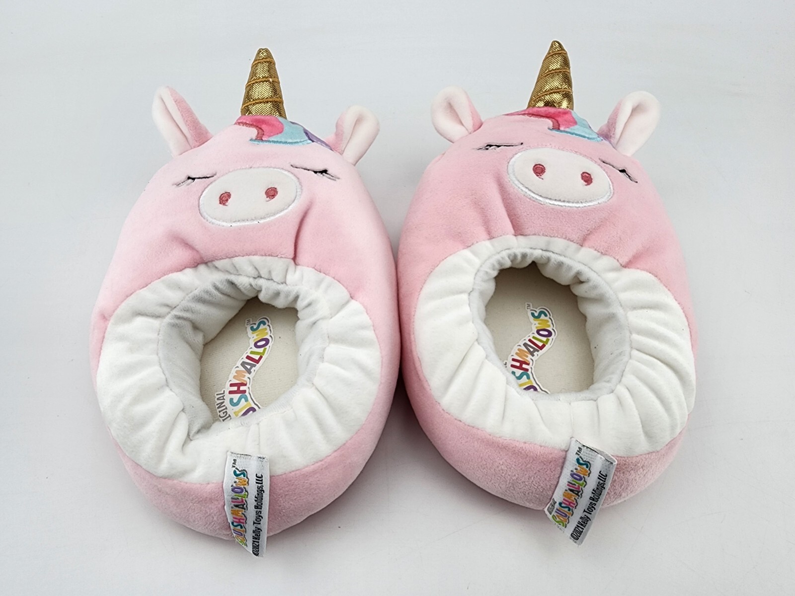 PANTOFOLA D’ORO SQUISHMALLOW PANTOFOLE UNICORNO ROSA TAGLIA 2 3 Corno d'oro (A4)