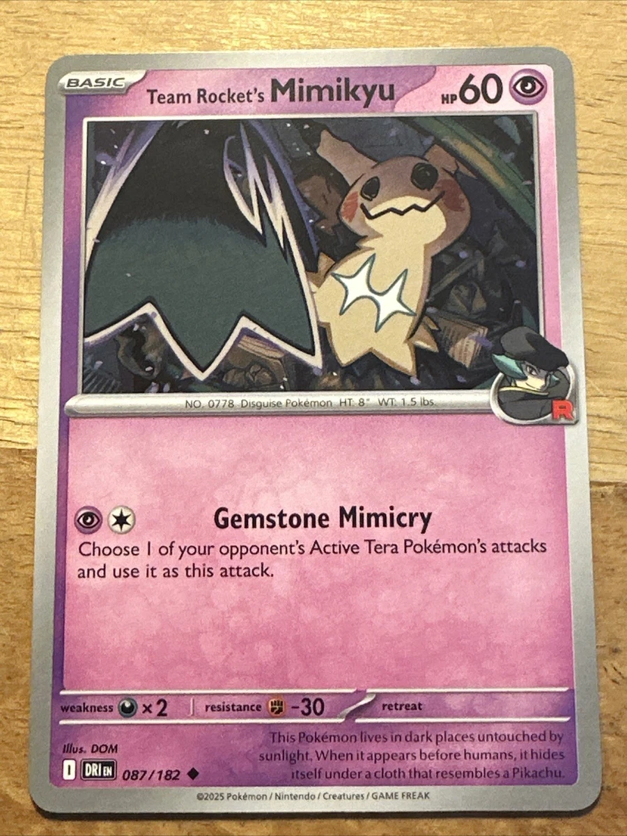 Team Rocket's Mimikyu 087/182 Non-Holo Destined Rivals NM/M Pokemon Card