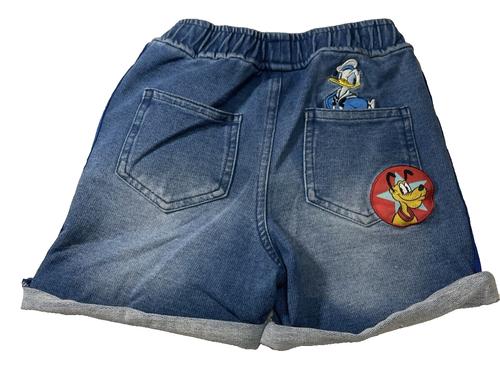 Disney Denim Shorts 4T Girl Mickey Goofy Embroidery Rainbow - Picture 12 of 19