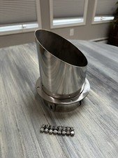 Universal Diesel Hood Stack Ring And Tip. Polished 6 Miter Cut With Hardware