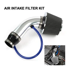 Silver 3" Cold Air Intake Filter Induction Kits Pipe Power Flow Hose System Cars
