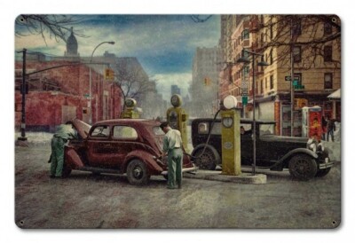 When Service Was In Style Auto 30er Gas Station US Retro Sign Blechschild Schild