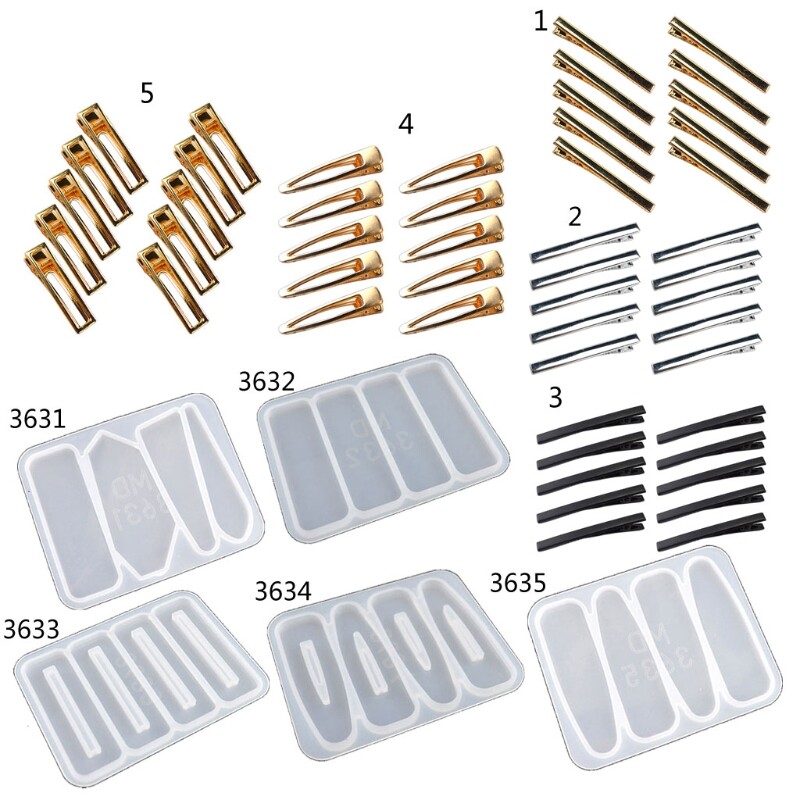 Epoxy Resin Barrette Mold for Agate Crystal Hair Clips