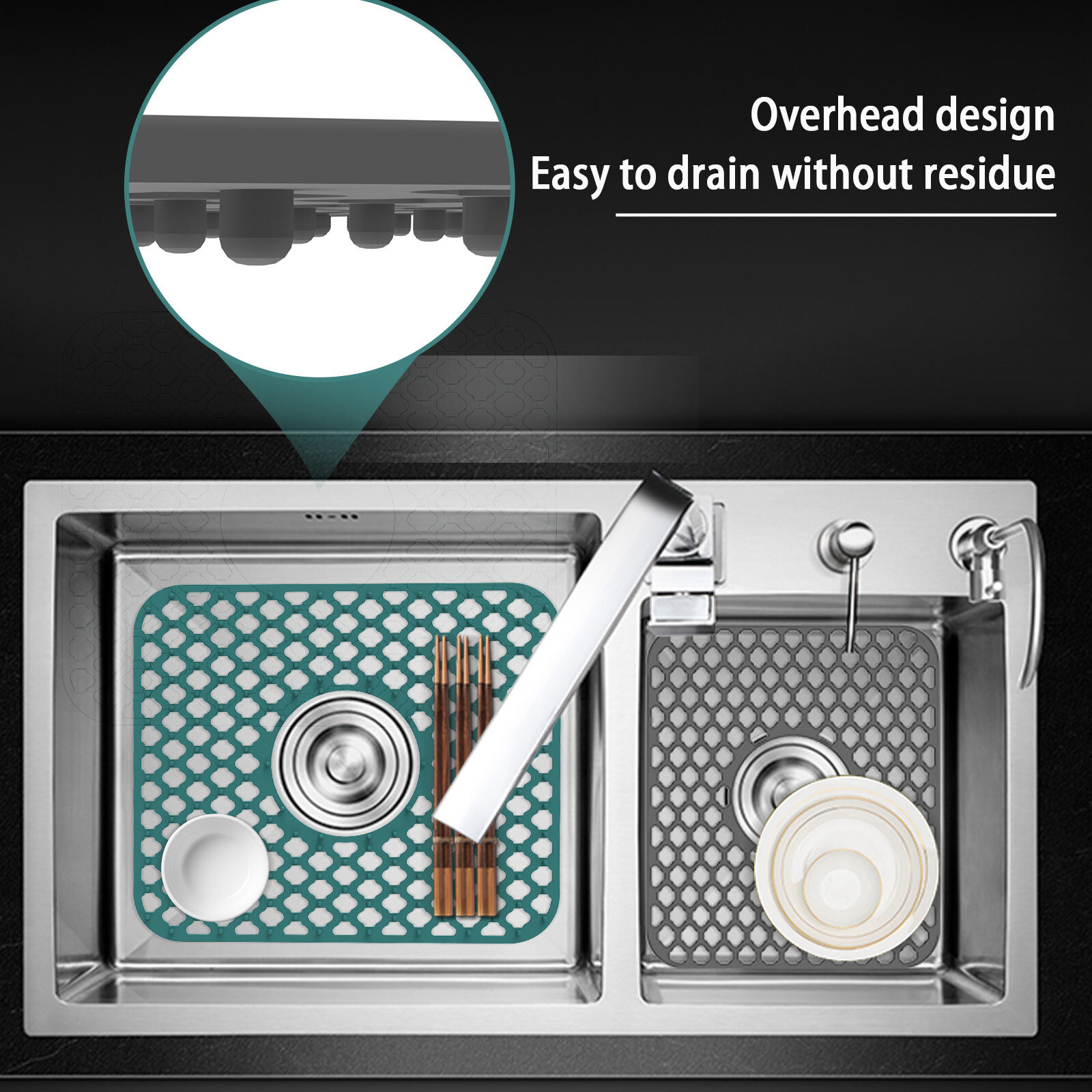 Silicone Kitchen Sink Protector Mat Folding Heat Non Slip Kitchen Sink