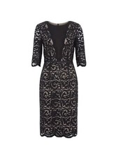 Hobbs Rafaella Black/ Latte Lace Dress Size 10