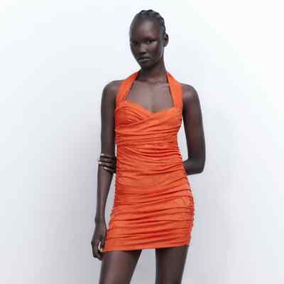 halter mini dress zara